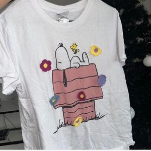 Peanuts Snoopy White and Pink Kids Tee
